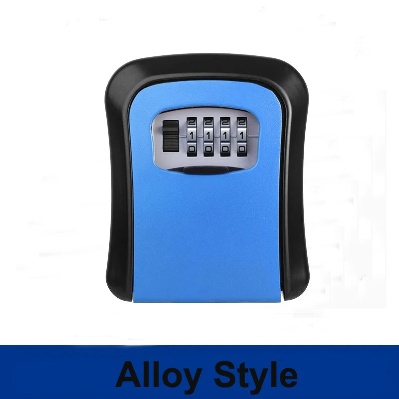 4 Digit Combination Key Lock Box Aluminum Wall Mounted Key Lockbox