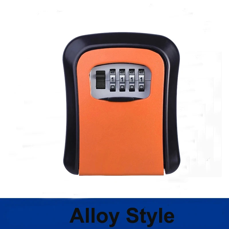 4 Digit Combination Key Lock Box Aluminum Wall Mounted Key Lockbox