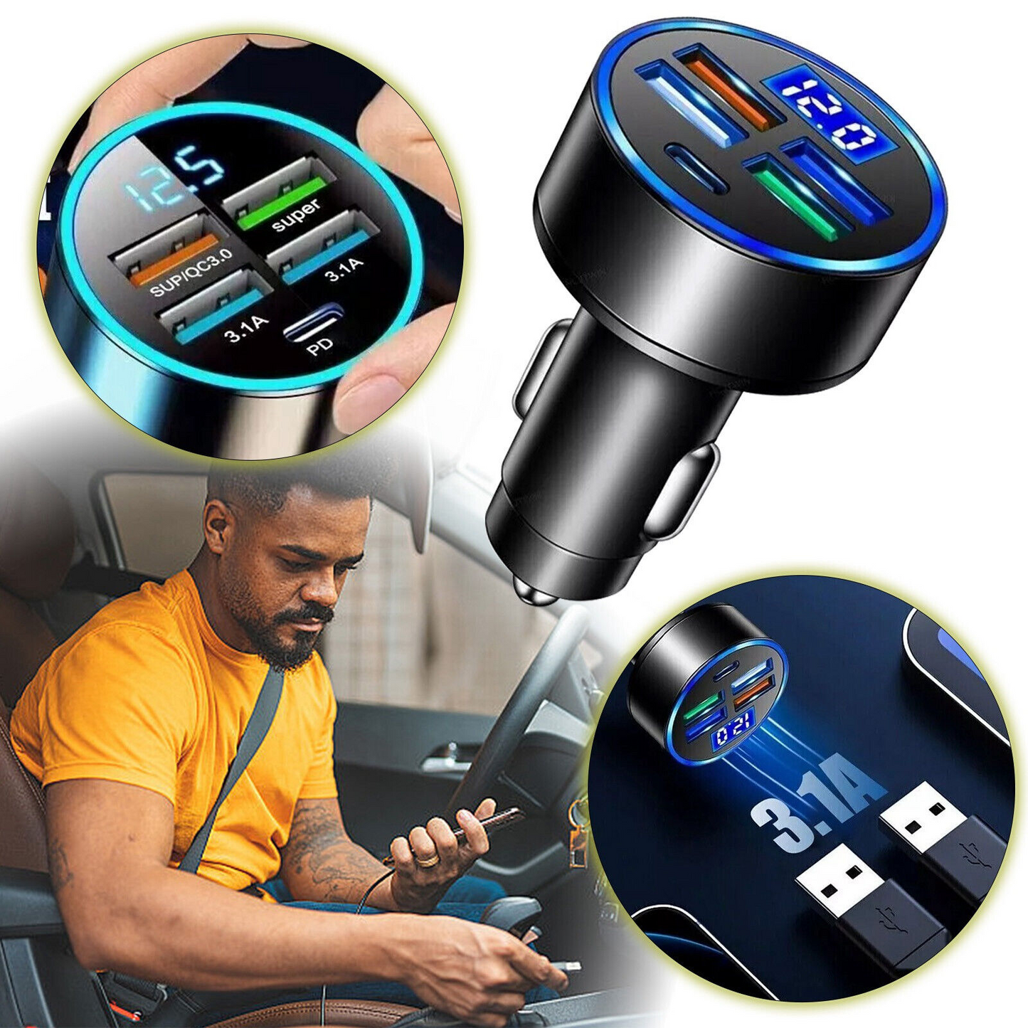 5-Port Universal SpeedCharge Car Adapter