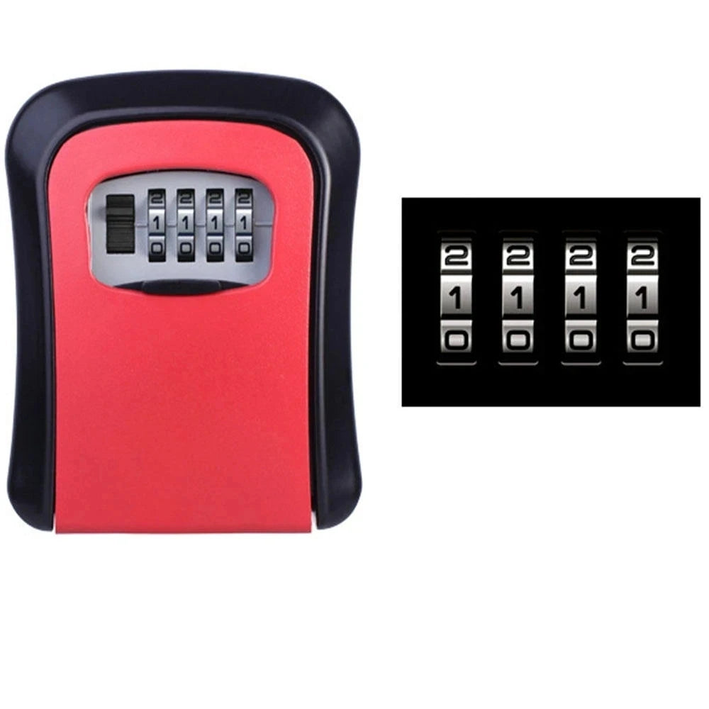 4 Digit Combination Key Lock Box Aluminum Wall Mounted Key Lockbox