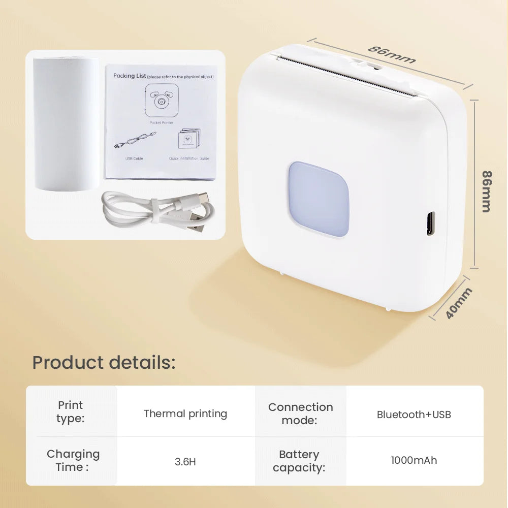 TP6 Pocket Sticker Printer,Portable 