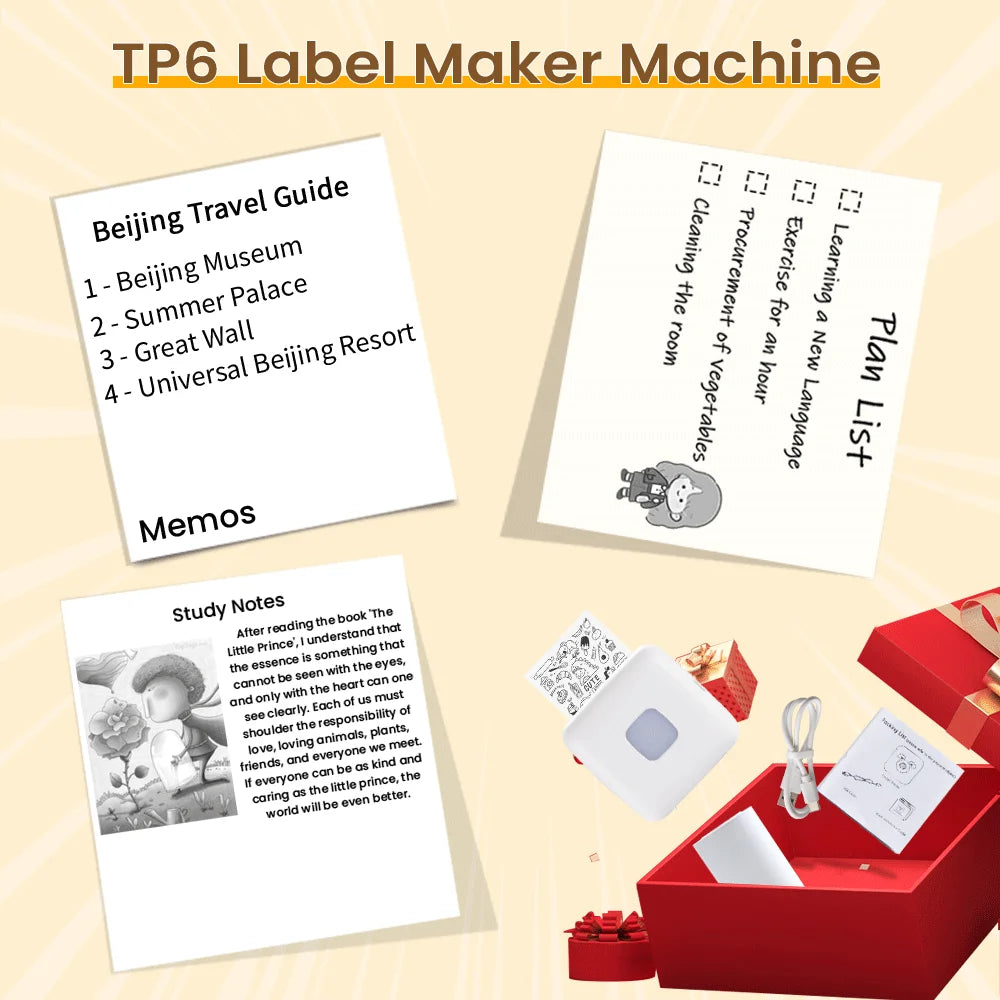 TP6 Pocket Sticker Printer,Portable 