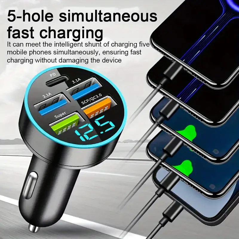 5-Port Universal SpeedCharge Car Adapter