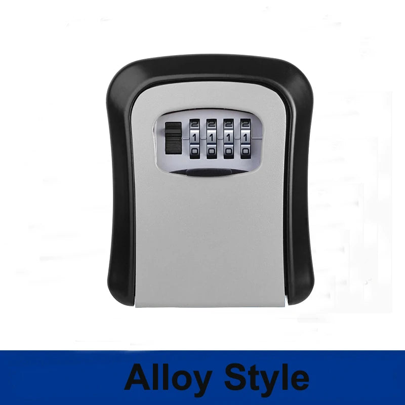 4 Digit Combination Key Lock Box Aluminum Wall Mounted Key Lockbox