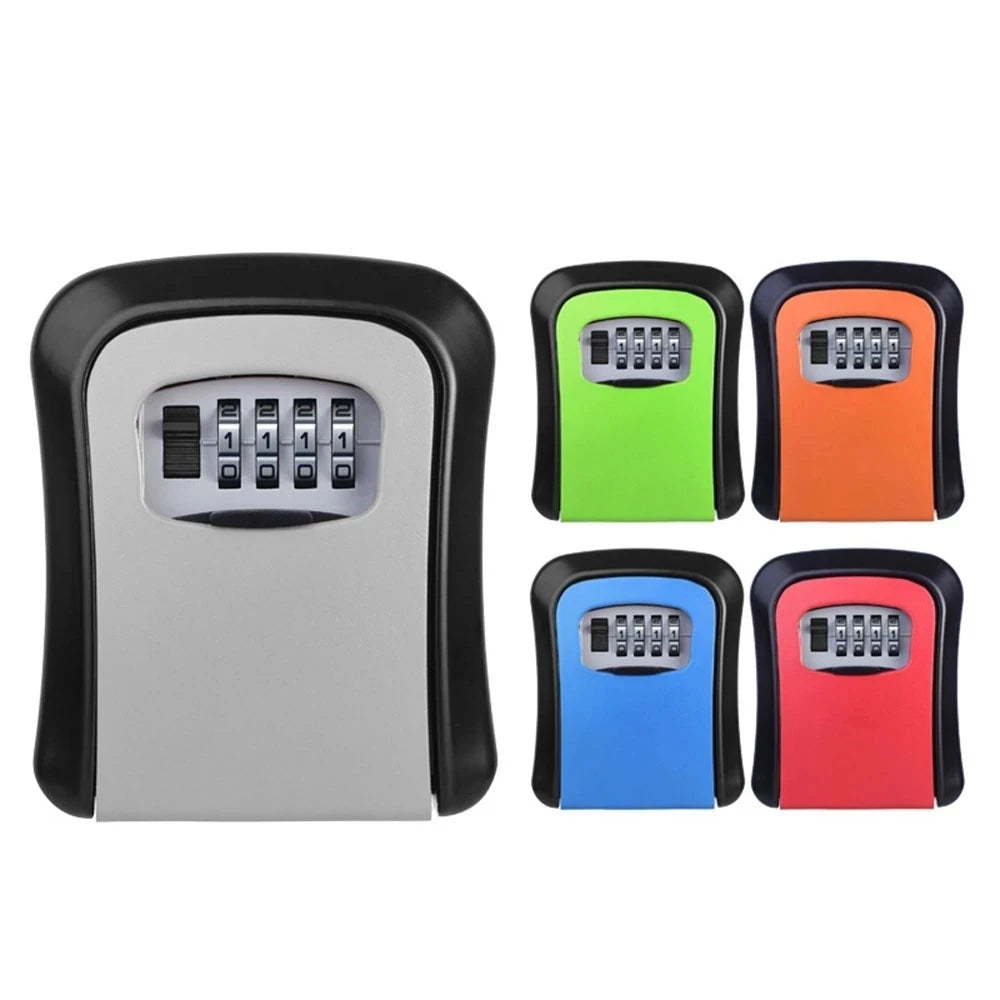 4 Digit Combination Key Lock Box Aluminum Wall Mounted Key Lockbox