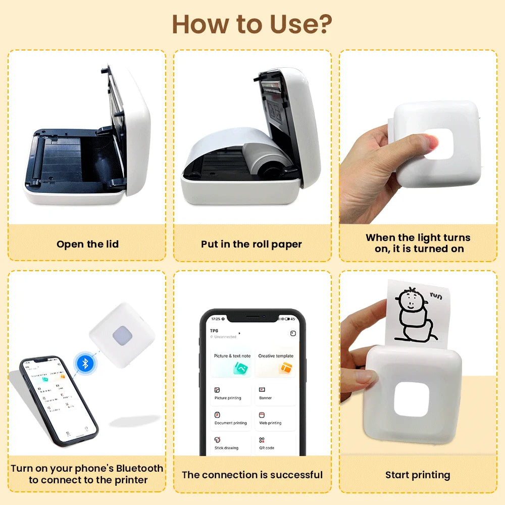 TP6 Pocket Sticker Printer,Portable 
