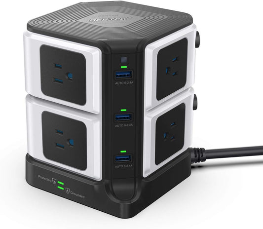 Power Tower with USB 8-Outlet 