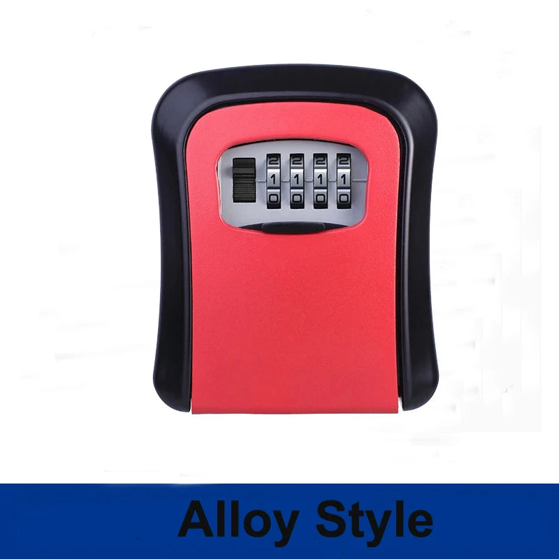 4 Digit Combination Key Lock Box Aluminum Wall Mounted Key Lockbox